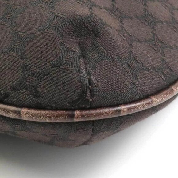 CELINE Macadam Crossbody Shoulder Bag Dark Brown Canvas/Leather - Picture 5 of 14